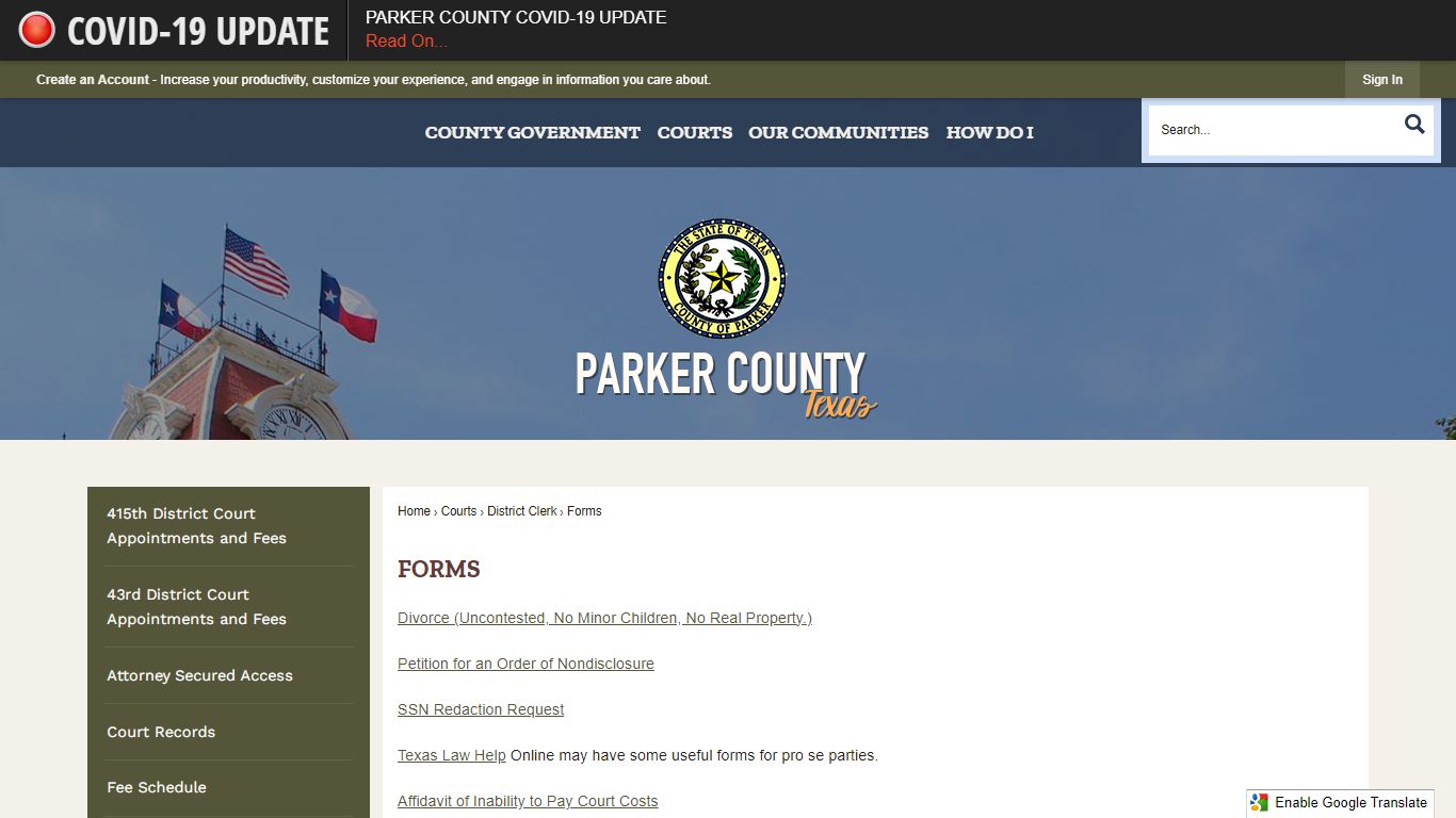 Forms | Parker County, TX - Official Website